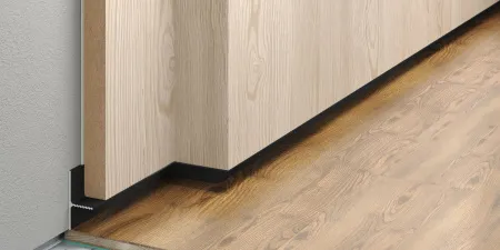 Теневой плинтус LACONISTIQ REVERSE 2.0 с кромкой 1.5мм., для панелей и керамогранита, Черный