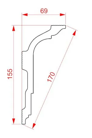 Карниз потолочный GLANZEPOL GP126