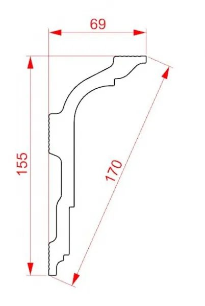 Карниз потолочный GLANZEPOL GP126