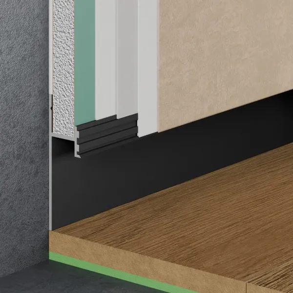 Теневой плинтус скрытого монтажа Pro Design 380 Чёрный Муар(без рассеивателя)