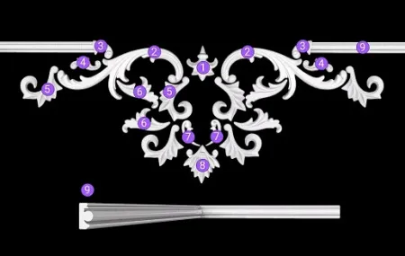 Орнамент из гипса Artpole SDT108N (накладной)