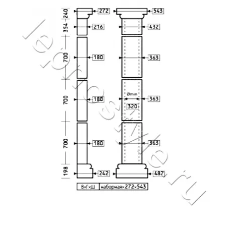 Полуколонна комплект Европласт 4.10.103