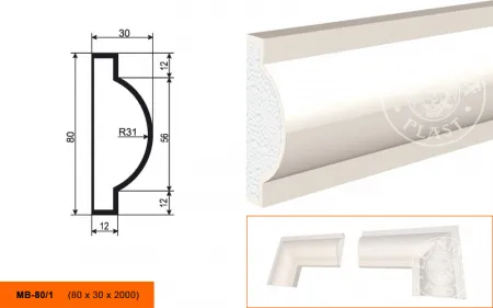 Фасадный молдинг LEPNINAPLAST МВ-80/1