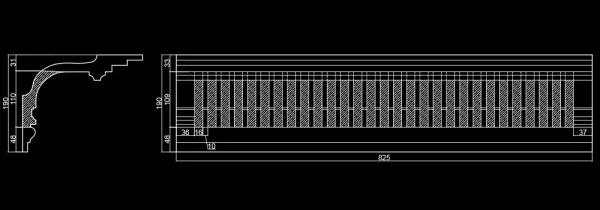 Карниз потолочный вентиляционный Artpole SK210V