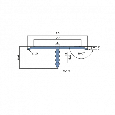 Т-образный профиль 25мм NEEXY (золото блестящее)