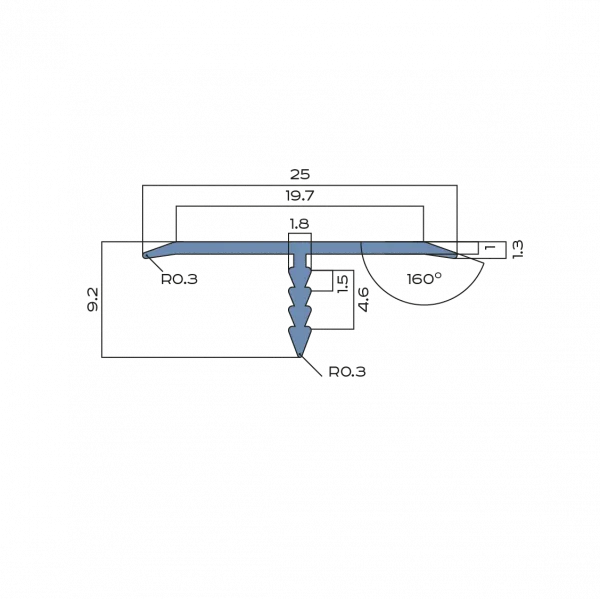 Т-образный профиль 25мм NEEXY (муар антрацит)