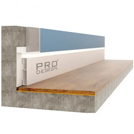 Вставка плинтус 1965 для плинтуса Pro Design 70 мм Белый муар