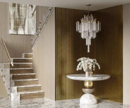 Комплект акуст.панелей, черный войлок, рейки ЭКОПОЛИМЕР золото матовое/2шт/600