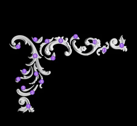 Угловой элемент гипсовый Artpole SU91N (наборный)