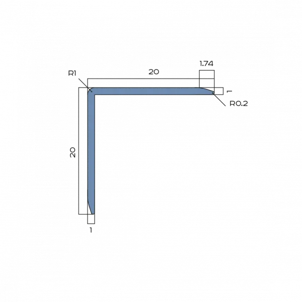 Защитный угол 20мм х 20мм NEEXY (коричневый блестящий) 