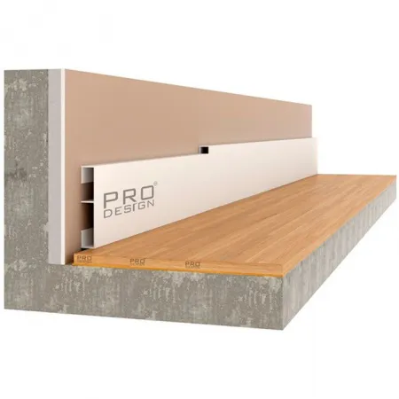 Вставка плинтус 1965 для плинтуса Pro Design 70 мм Белый муар