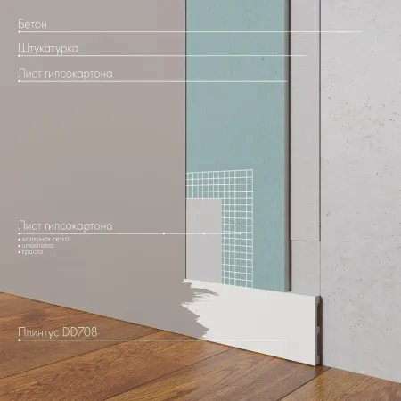 Плинтус напольный DECOR DIZAYN DD708(2.4m)