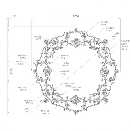 Розетка потолочная STAVROS CPU-067