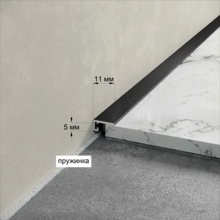 Микроплинтус LACONISTIQ Micro 11 mini Чёрный матовый