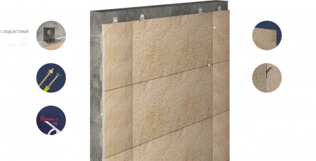 Фасадная панель Омнифактор Светлый Травертин