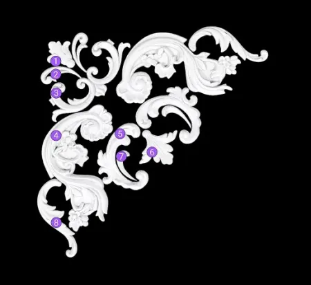 Угловой элемент гипсовый Artpole SU87N (наборный)