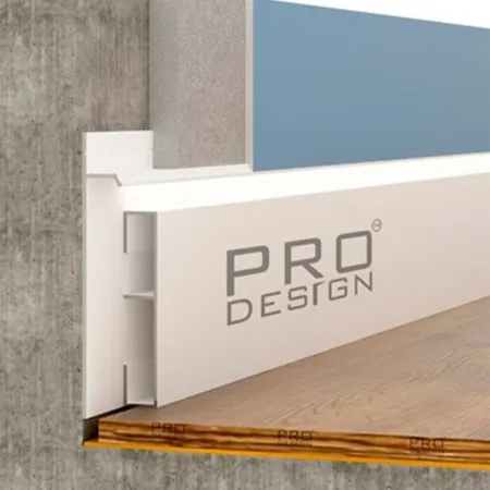 Вставка плинтус 1965 для плинтуса Pro Design 70 мм Белый муар