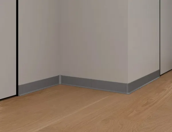 Плинтус алюминиевый LACONISTIQ Adhesive 60мм Серебристый анод. (60*10*2500мм)