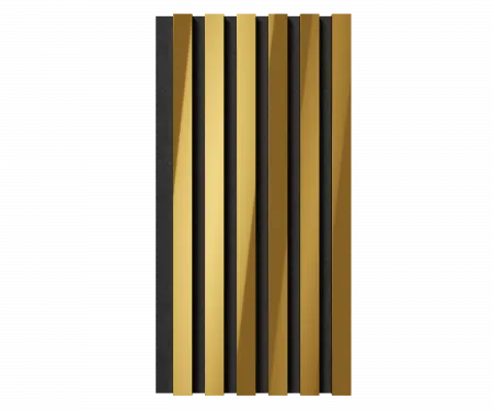 Комплект акуст.панелей, черный войлок, рейки ЭКОПОЛИМЕР желтое золото/2шт/600