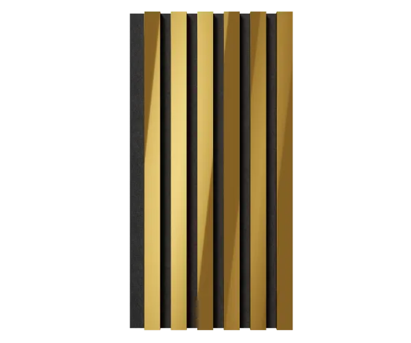 Комплект акуст.панелей, черный войлок, рейки ЭКОПОЛИМЕР желтое золото/2шт/600