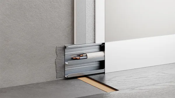 Скрытый профиль ФЕСО влагостойкий с кабель-каналом 60 мм Грунтованный