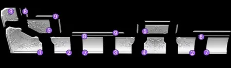 Карниз потолочный (панно угла) Artpole SK221U-1