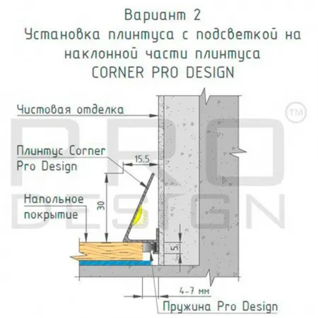 Микроплинтус Pro Design Corner 570 Анодированный