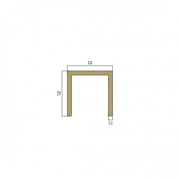 П- образный профиль латунь NEEXY 12x12 мм (антик медь светлая)