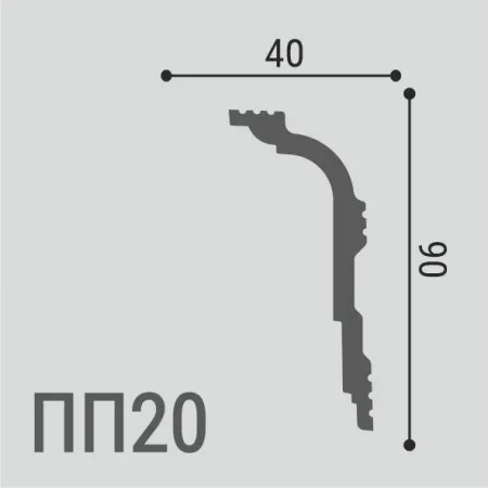 Карниз потолочный Де-Багет ПП 20 90/40