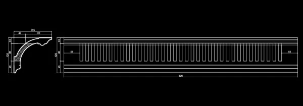 Карниз потолочный вентиляционный Artpole SK26V-1