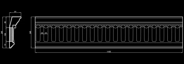 Карниз потолочный вентиляционный Artpole SK238V