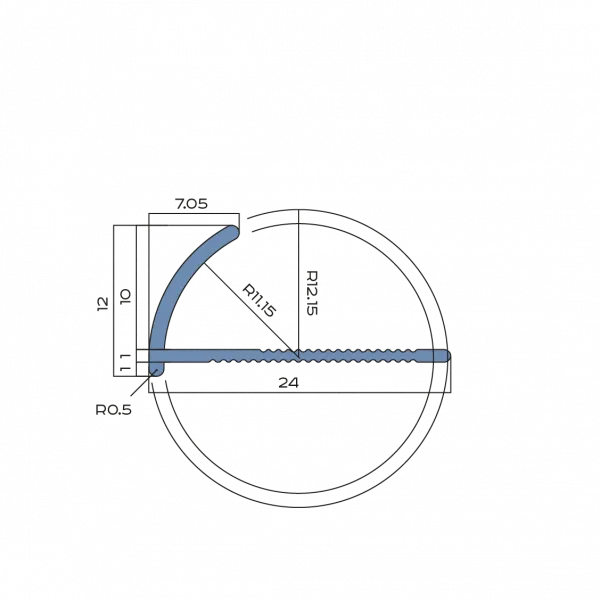 Профиль для плитки внешний 10 мм (серебро блестящее браш)