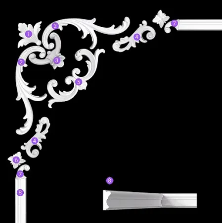 Угловой элемент гипсовый Artpole SU83N (наборный)