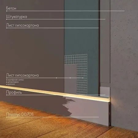 Плинтус напольный DECOR DIZAYN DD708