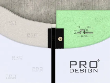 Теневая рейка Pro Design 615 Черная