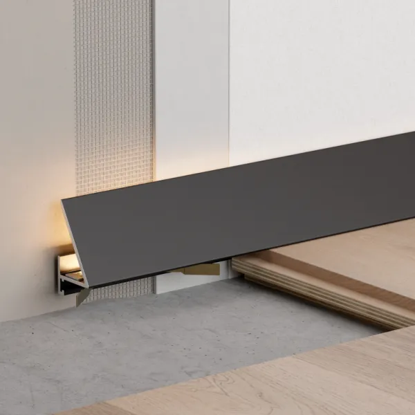 Микро плинтус угловой Лайн Ликорн С-05.25.3 Y Чёрный