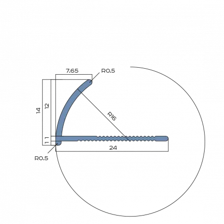 Профиль для плитки внешний гибкий 12мм (белый муар)