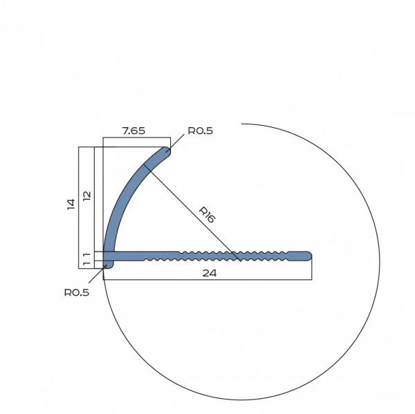 Профиль для плитки внешний 12мм (белый муар)