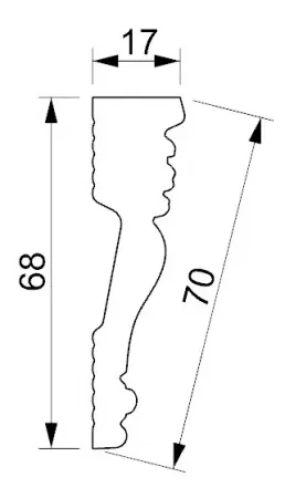 Карниз потолочный GLANZEPOL GP72