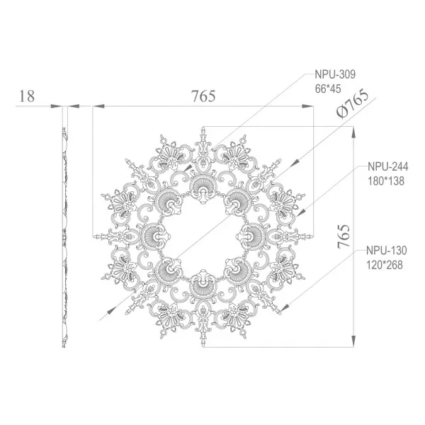 Розетка потолочная STAVROS CPU-070