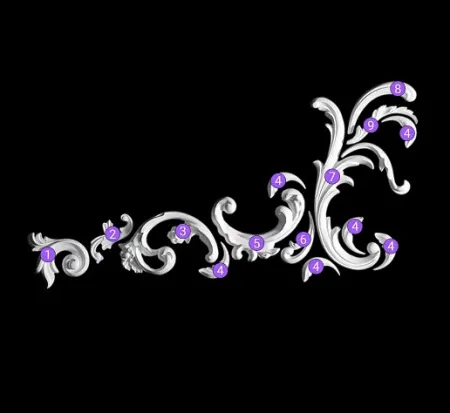 Угловой элемент гипсовый Artpole SU90N (наборный)