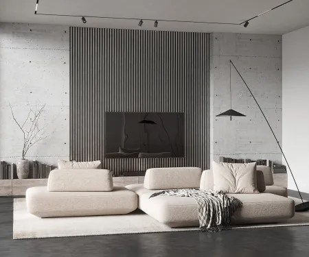 Комплект акуст.панелей, черный войлок, рейки ЭКОПОЛИМЕР хром матовый/2шт/600