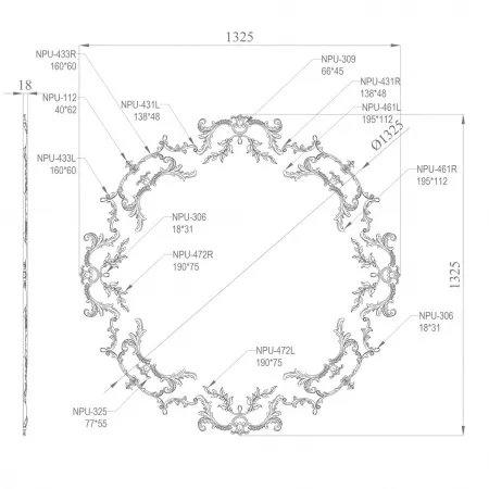 Розетка потолочная STAVROS CPU-068