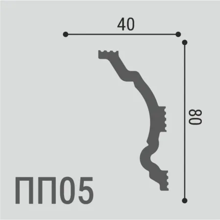 Карниз потолочный Де-Багет ПП 05 80/40