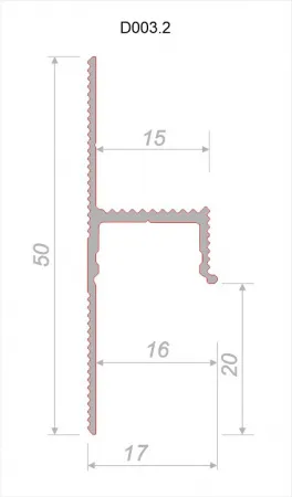 Универсальный теневой профиль D003.2A Черный 
