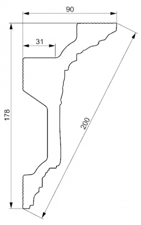 Карниз потолочный GLANZEPOL GP83