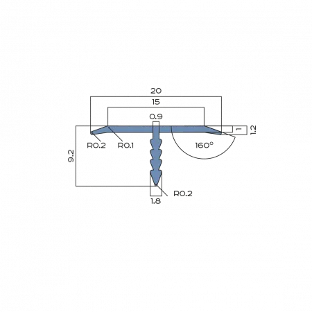 Т-образный профиль 20 мм NEEXY (золото матовое)