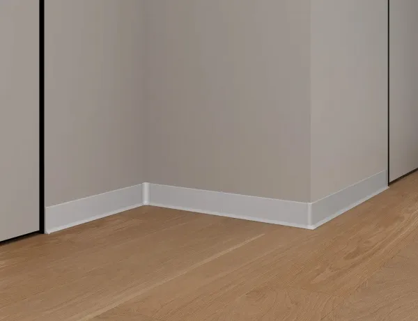 Плинтус алюминиевый LACONISTIQ Adhesive 60мм Белый матовый RAL9016. (60*10*2500мм)