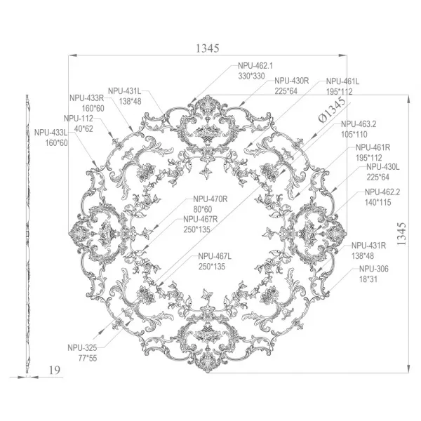 Розетка потолочная STAVROS CPU-066