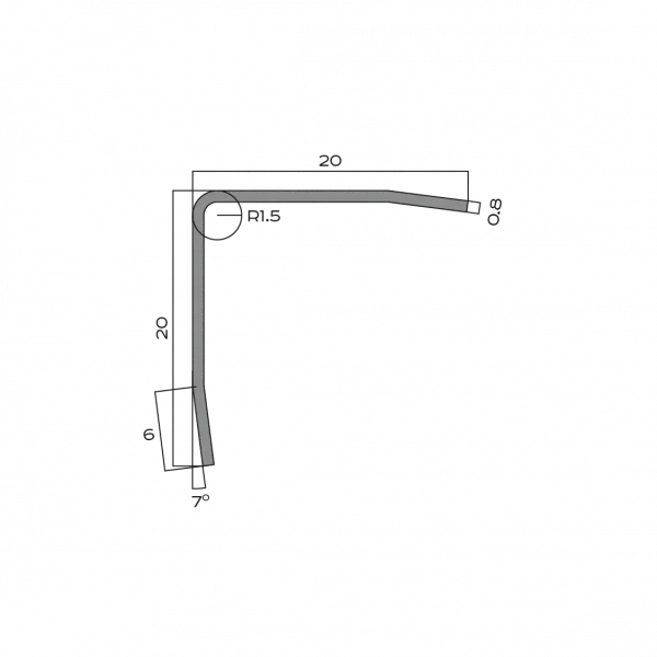 Угол из нержавеющей стали 20мм х 20мм NEEXY (сталь браш)